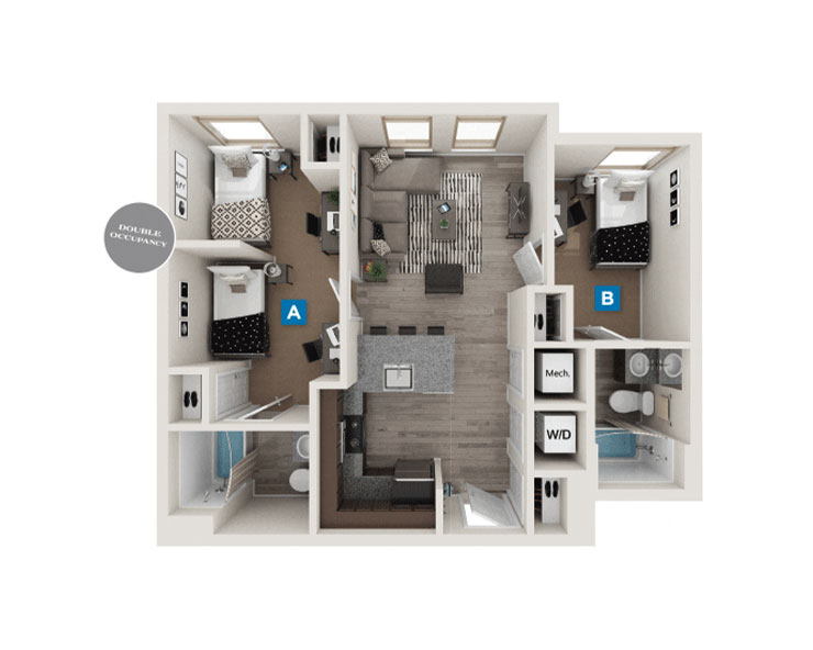 Berkeley - 2X2 Floor plan